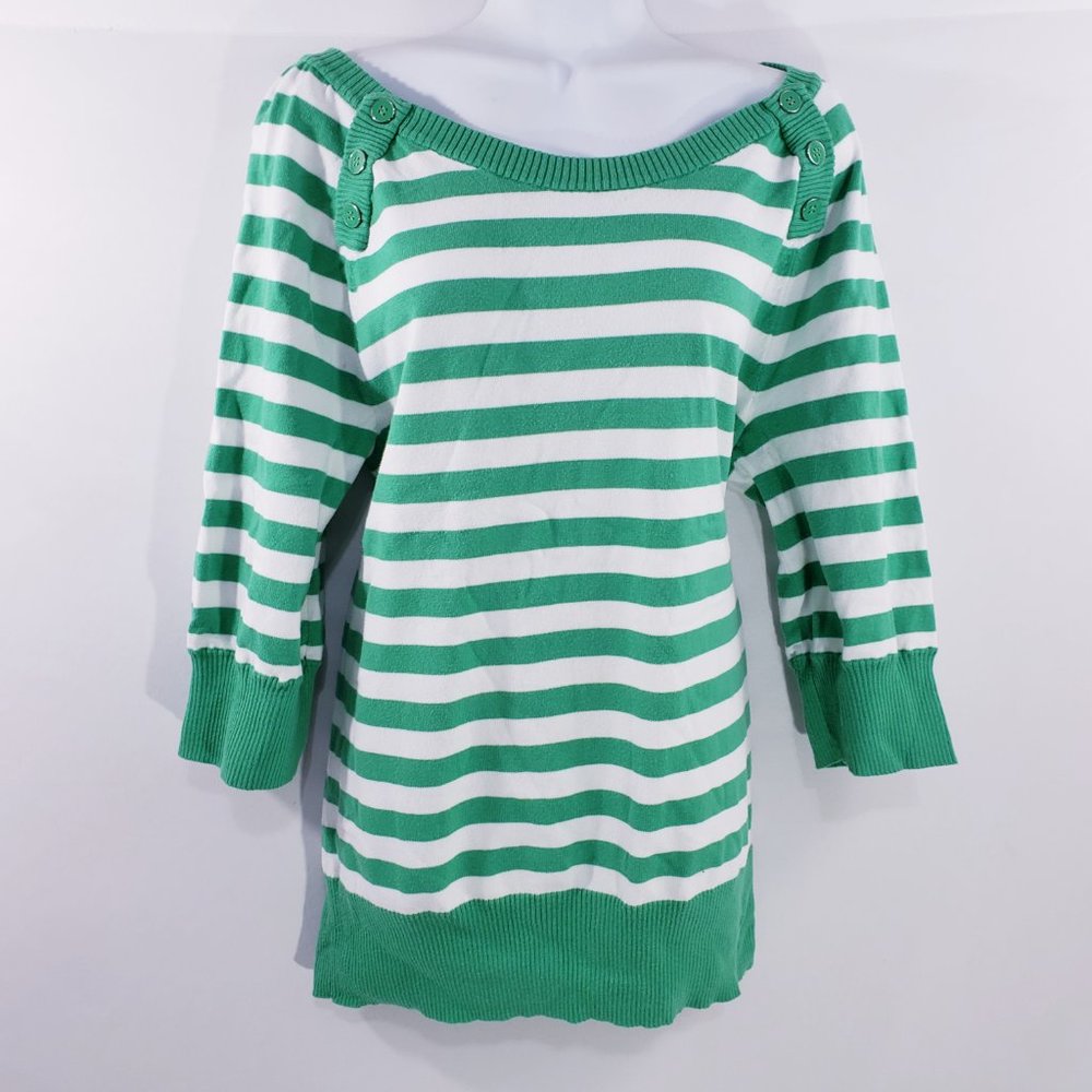 Lane Bryant Womens Sweater 14/16 Green‎ Boat Neck S - Picture 6 of 7